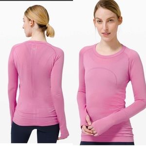 Lululemon swiftly tech long sleeve magenta glow size 6